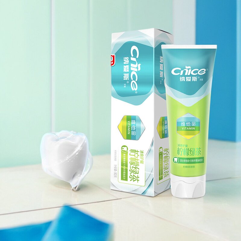 纳爱斯牙膏165g柠檬绿茶冰爽护齿清新口气呵护牙龈复合维他命预龋