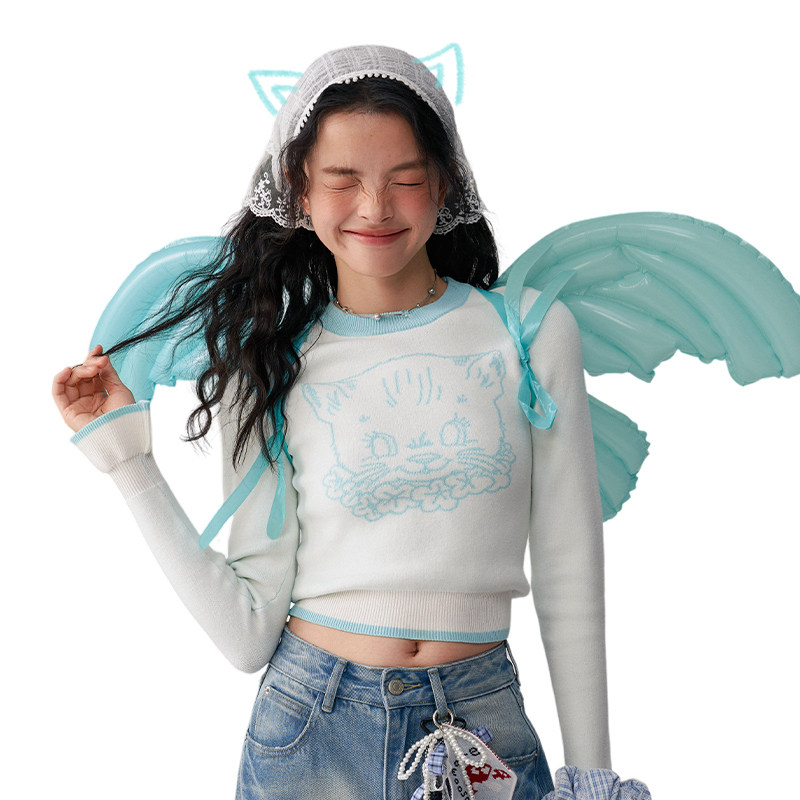 老玛儿可爱百搭毛衣女