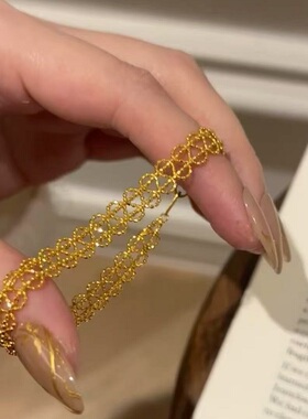 S925纯银手链蕾丝花边时尚优雅复古精致轻奢高端小众级感气质环潮