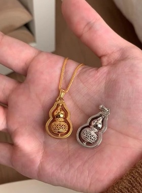 法式复中古葫芦S925纯银项链轻奢小众高端级设计感气质名媛锁骨颈