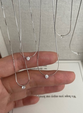 S925纯银项链蛇骨复古镶钻锆石轻奢高端小众级感百搭精致细锁骨颈