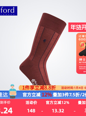 BYFORD/百富韩国产男士高针织羊毛棉商务中筒袜休闲保暖袜9624