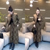 秋冬新年二棉薄棉毛毛边盘扣外套八分阔腿裤 气质新中式 国风套装 女