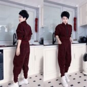 欧货潮牌亮闪闪半拉链立领卫衣哈伦裤 日常休闲两件套 2026早春新款