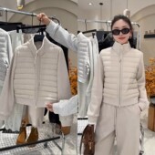 秋冬新款 加绒套装 显瘦两件套 休闲排骨羽绒棉外套阔腿抽脚卫裤 时尚