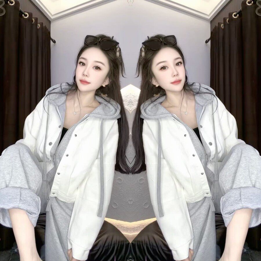 洋气时髦假两件拼色外套阔腿裤两件套2026春季新款韩系时尚套装潮