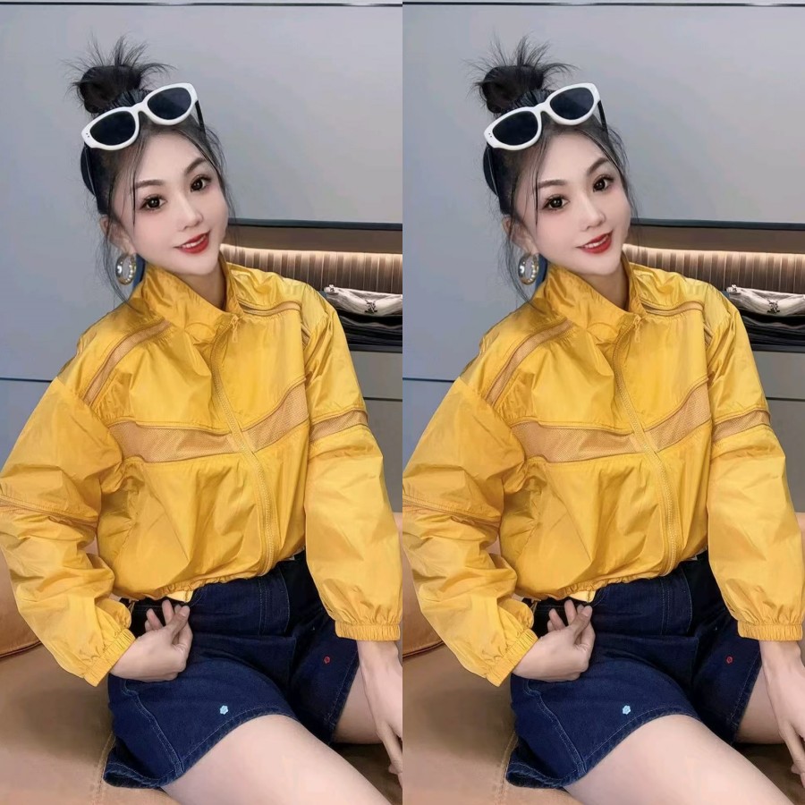 休闲时尚拼网防晒短外套轻薄夏女
