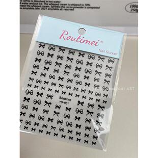 美甲贴纸简约蝴蝶结背胶款式异形蝴蝶结烫金高级感美甲店同款贴纸