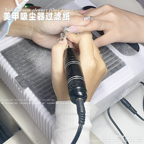 美甲吸尘过滤棉100张增大风力吸尘器过滤纸过滤网吸尘机清洁工具