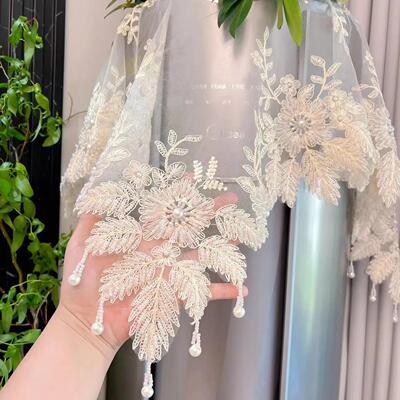 高配版轻奢手工串珠空调盖巾圆方形立式圆柱空调防尘罩床头柜盖布