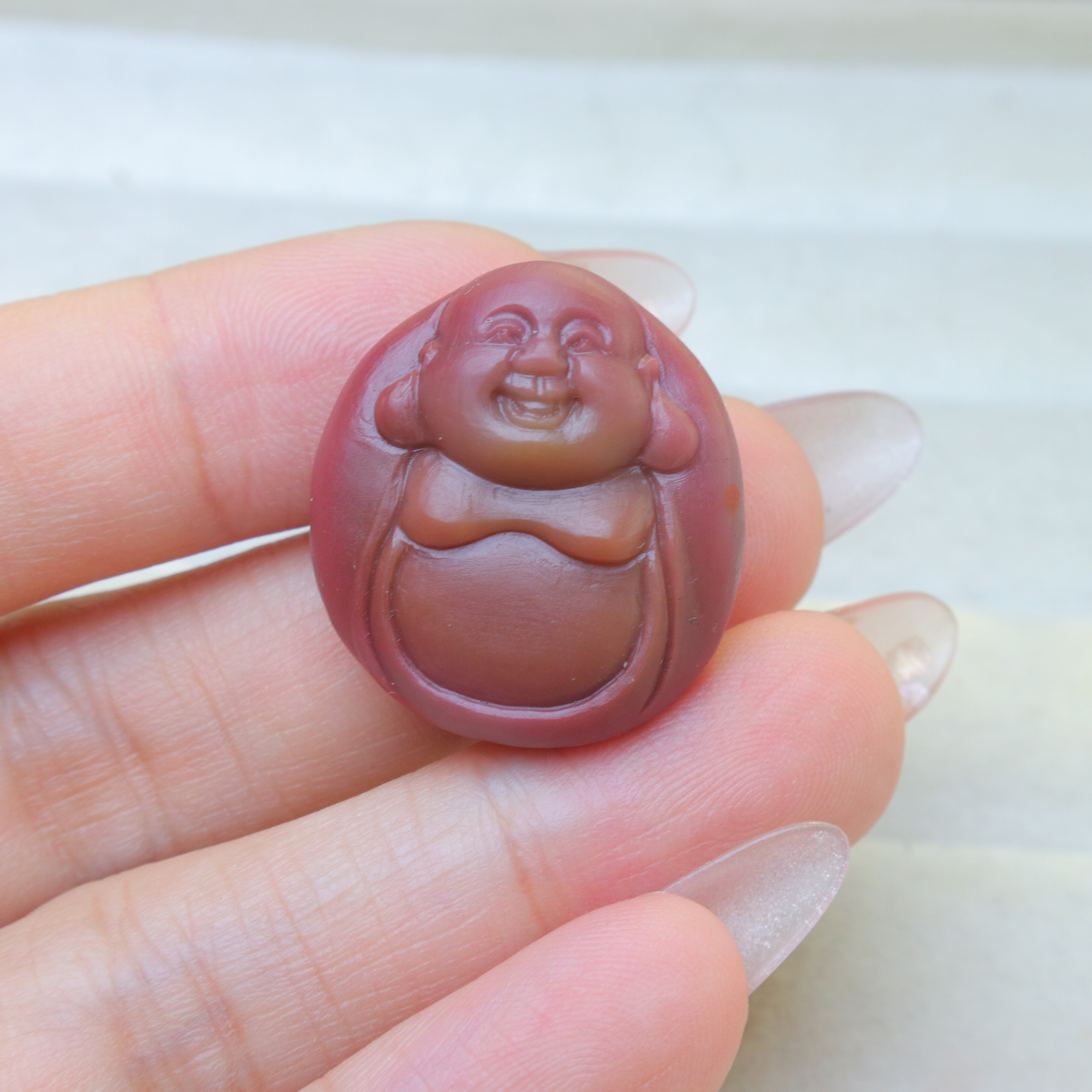 天然盐源玛瑙吊坠挂件弥勒佛糖果色满肉雕刻件毛衣链DIY配件