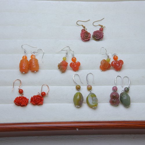 天然盐源玛瑙南红玛瑙耳饰耳环红色新年2025本命年纯银礼物正品