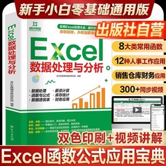 Excel数据处理与分析正版书籍Excel函数与公式应用大全从入门到精通电脑办公软件教程书电子表格制作新手小白零基础通用原理实操书