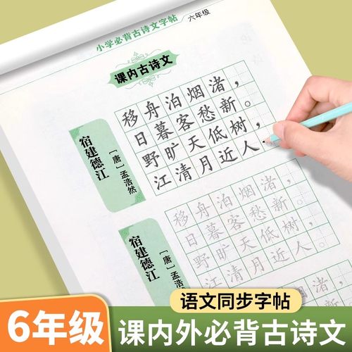 六年级必背古诗文语文同步练字帖