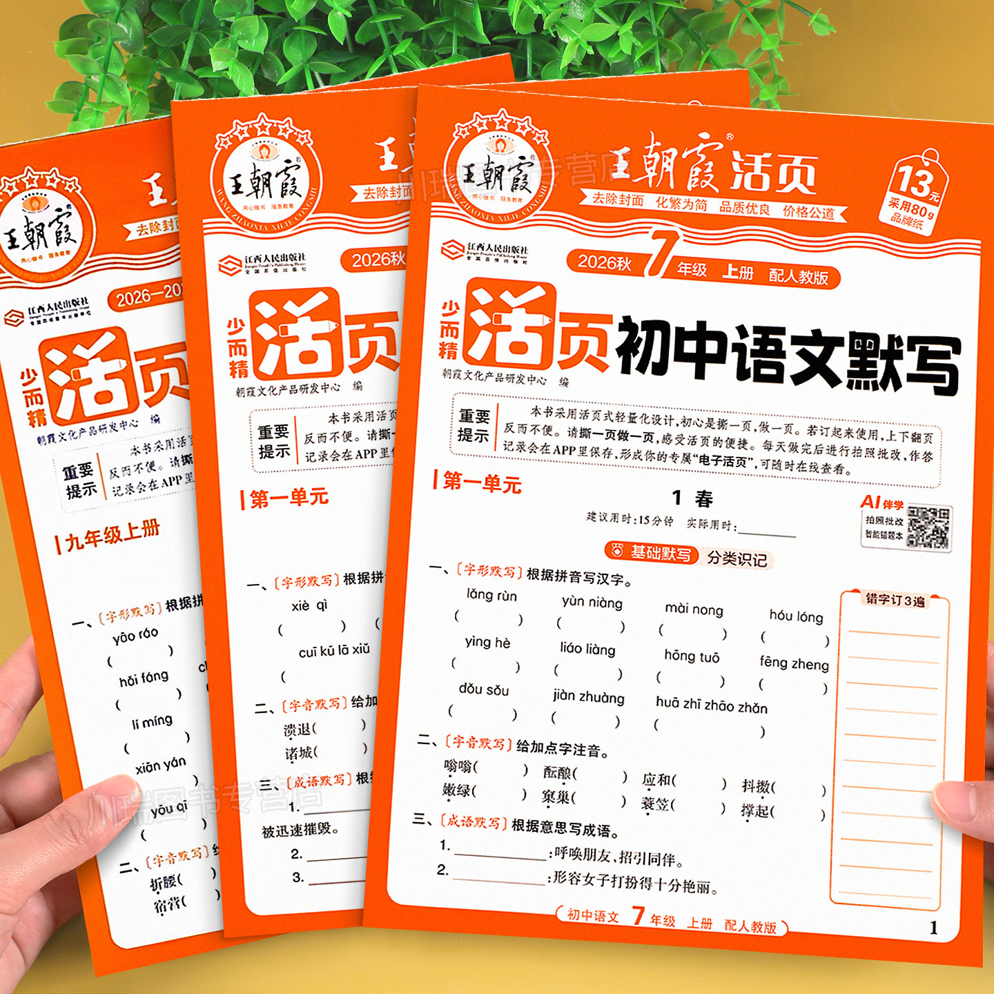 王朝霞活页默写初中七八九年级图片