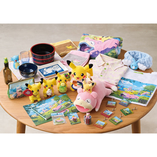 精灵宝可梦日本香川PC限定 皮卡丘呆呆兽毛绒公仔挂件墨海马周边