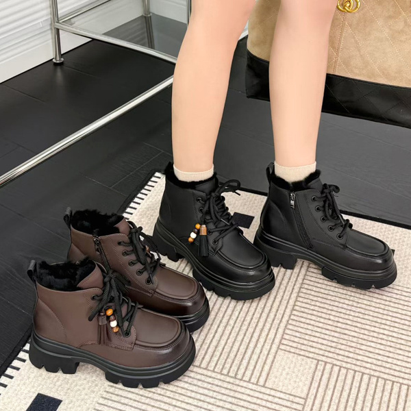 欧仕丰2025冬季新款真皮马丁靴女