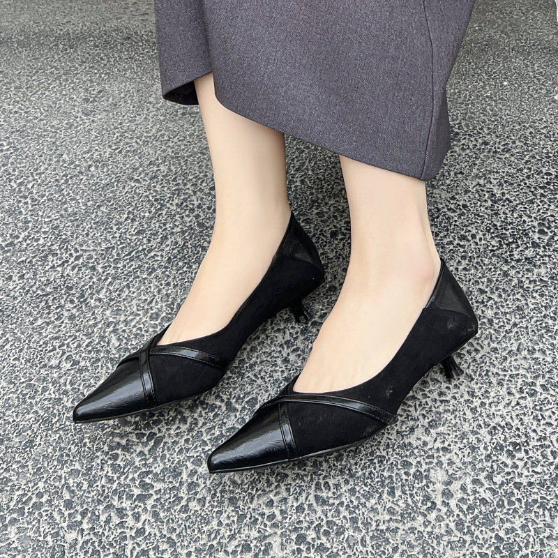裕达2026春季新款单鞋女低跟浅口尖头通勤法式气质时尚女鞋26013