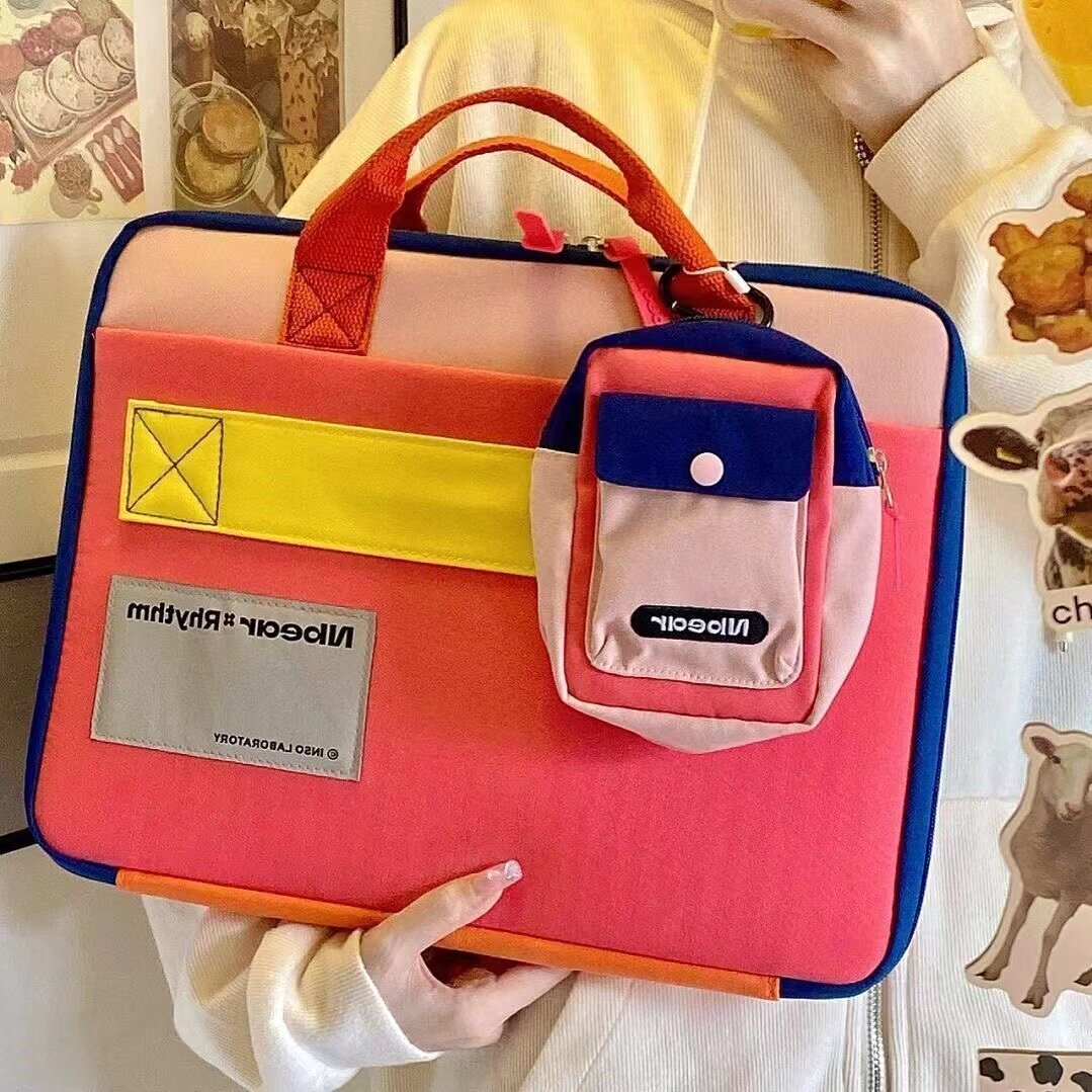 ins撞色电脑包14寸16寸适用于苹果macbookair手提笔记本男女内胆