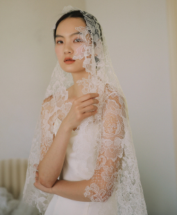 yesdress新娘结婚婚礼拍照复古蕾丝头纱