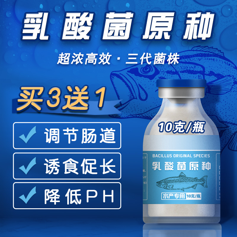 乳酸菌水产养殖专用菌种虾蟹鱼塘益生菌浓缩粉降PH氨氮乳酸菌原种