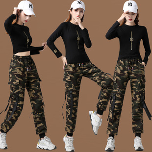 新款 表演曳步舞套装 套装 裤 运动健身舞蹈服女 水兵舞工装 广场舞服装