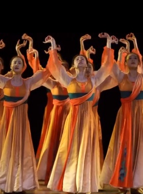 新款桃李杯群舞唐印古典舞演出服女中国风大气开场舞蹈服装大摆裙