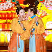 新款 女子群舞家乡月舞蹈服古典舞灯笼演出服汉服襦裙中国风飘逸女