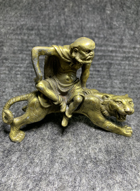 实心十八罗汉黄铜摆件佛像古玩