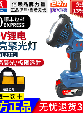 东成DCWL2001充电式聚光灯户外露营灯帐篷灯照明灯手电筒锂电池灯