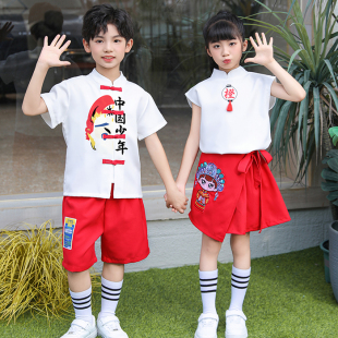 幼儿园园服夏六一演出服汉服小学生校服夏季 毕业照国学班服民族风