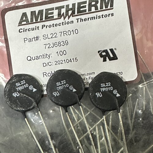 SL22-7R010 NTC热敏电阻 SL22 7R010 10A 7Ω 7R 22mm SL227R010