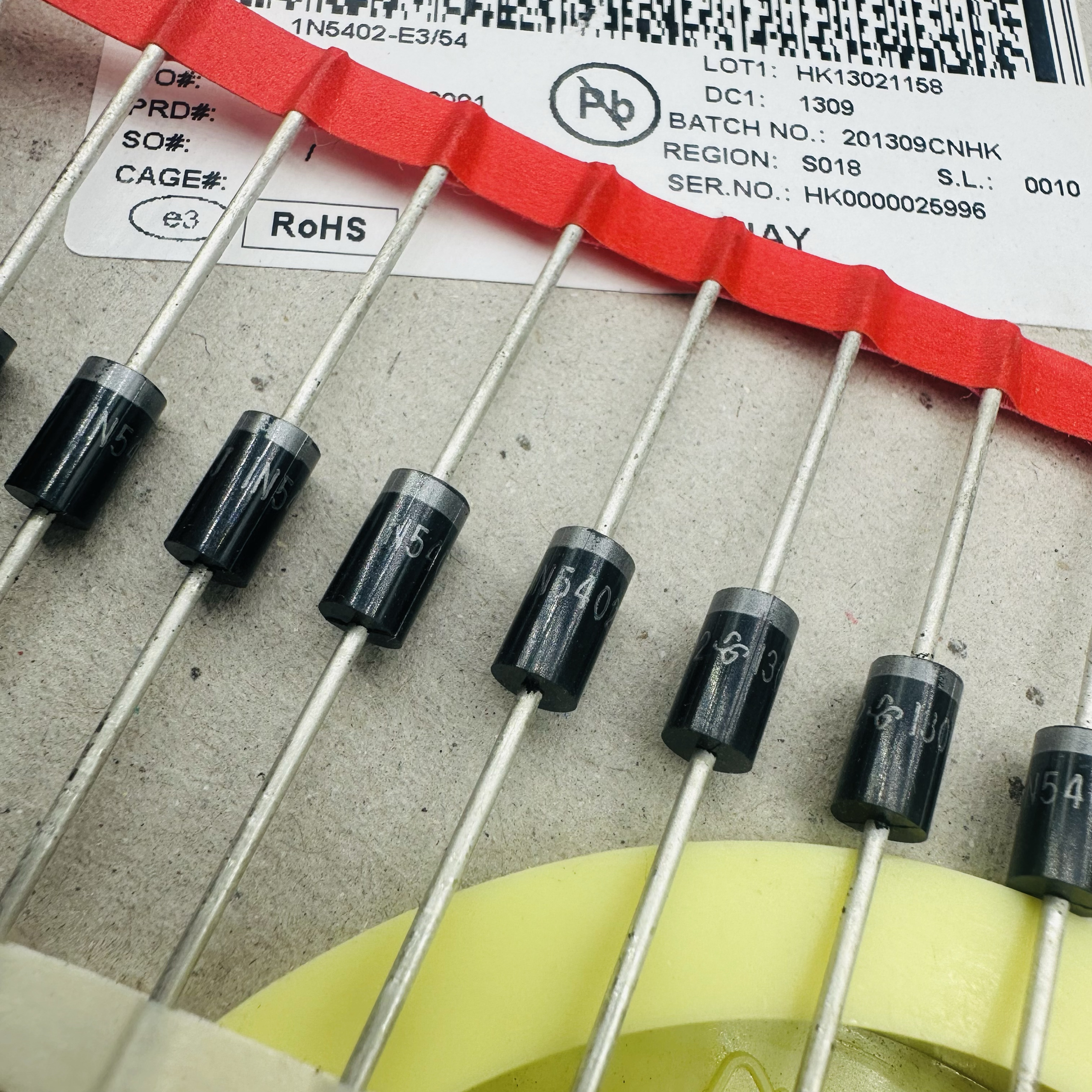 1N5402进口原装威士1N5402-E3/73 54 DO-201AD整流二极管3A/200V