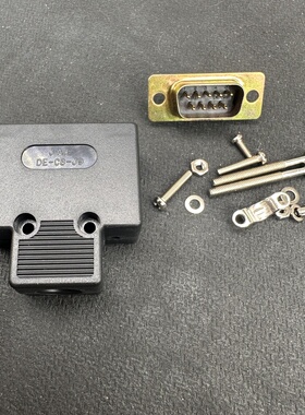 DE-C8-J9连接器黑色外壳塑料9芯插头9针DB9 公插座 J a E 接线板