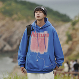 A331-WY225R-P60港风连帽印花全棉加绒加厚卫衣控78，男装卫衣，电商C409