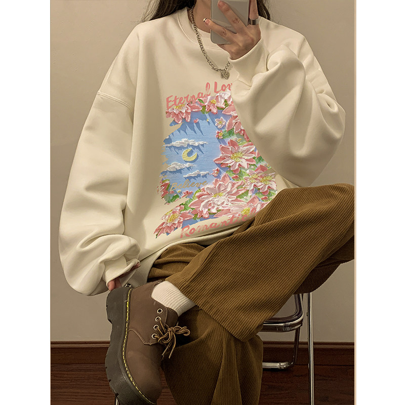A331-WY401-特P35华棉品质直播供货中性风印花卫衣加绒+5图片