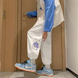 A331-K101-P45港风印花抽绳运动休闲长裤控58，男装休闲裤，电商C409