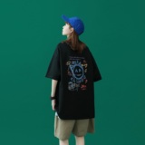 A331-T121-特P20中性风宽松圆领印花T恤，男装T恤，电商C409