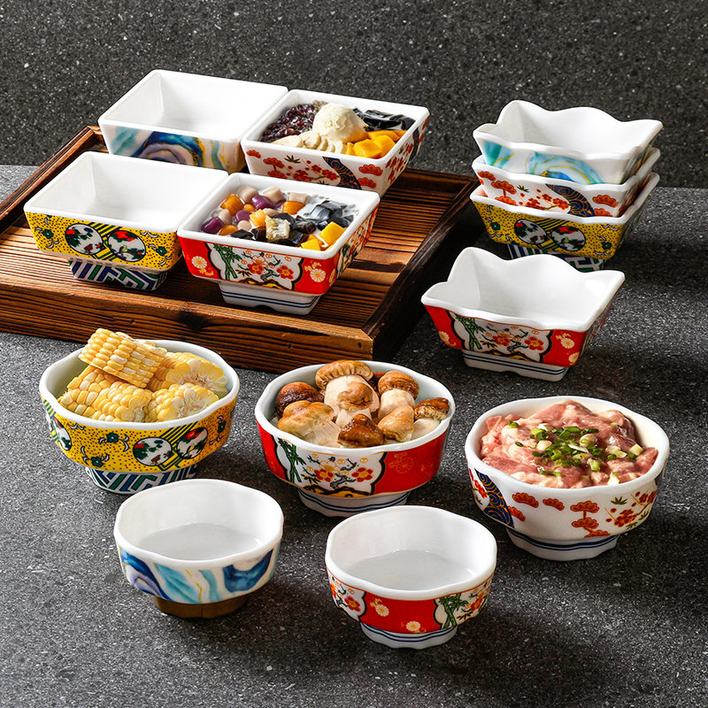 密胺餐具糖水甜品碗芋圆商用塑料自助火锅店小碗高脚仿瓷寿喜烧碗