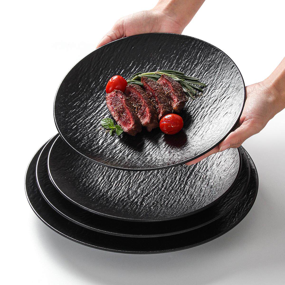 密胺黑色餐具盘子商用碟餐饮西餐牛排意面烧烤烤肉凉菜专用盘餐盘,餐饮具,盘,淘宝优惠券,粉丝福利购,淘宝优惠卷