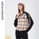 AQEACARMON秋季 雅格上美 女士套头格子拼接休闲卫衣A23QF24J13