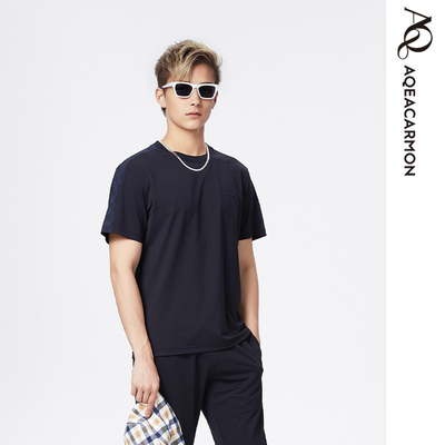雅格上美 春夏新款男士时尚休闲百搭圆领短袖T恤 A25CM01J43