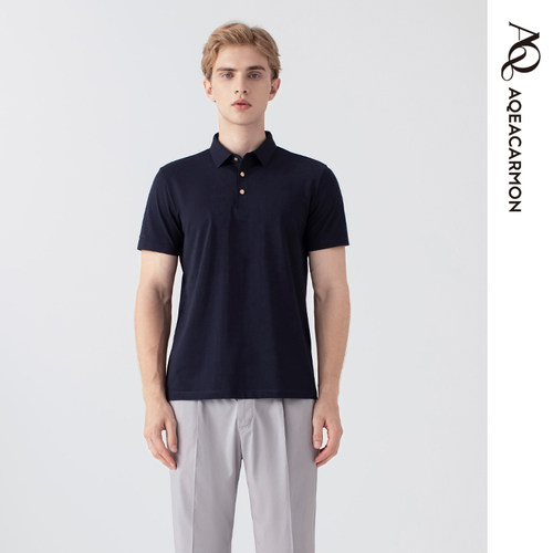 【雅格上美】AQEACARMON春季男士时尚通勤短袖POLO衫 A24CM01J36