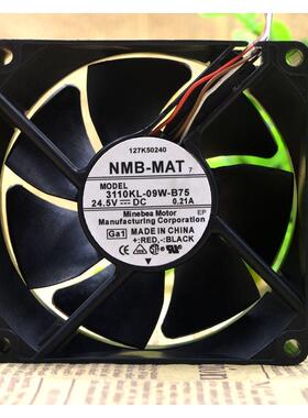 NMB 3110KL-09W-B75 24.5V 0.21A 8CM 8025 4线 复印机用散热风扇