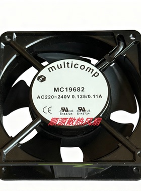 MULTICOMP MC19682 AC220-240V 0.125/0.11A 12038 12CM 铝框风机
