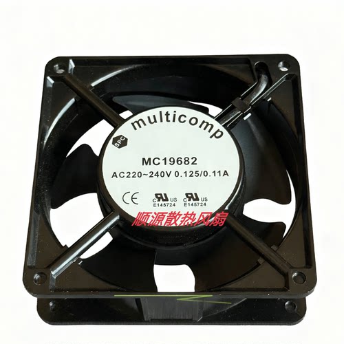 MULTICOMP MC19682 AC220-240V 0.125/0.11A 12038 12CM 铝框风机
