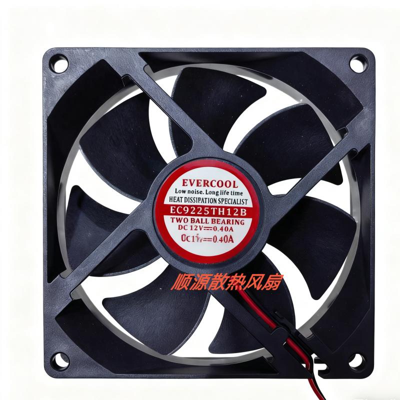 EVERCOOL全新风机 EC9225TH12B 12v 0.4A 92*92*25mm机箱散热风扇