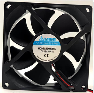 9.2公分烘干衣机暖风机伏方形里面小散热风扇TD9225HS DC12V0.41A
