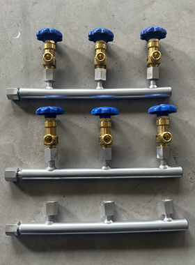 40升钢瓶G5/8二氧钢瓶三通QF-2大瓶分流 氧气氩气瓶1分2 汇流排