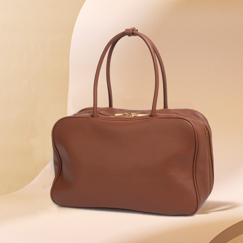 DBN复古真皮包2026新款高品质大容量通勤纯色保龄球包手提包女包,箱包皮具/热销女包/男包,通用款女包,淘宝优惠券,粉丝福利购,淘宝优惠卷